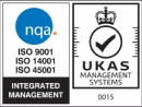 NQA ISO 9001, ISO 14001 and ISO 45001 Integrated Logo - UKAS 1